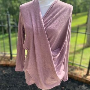 Size small boutique crossover waffle sweater